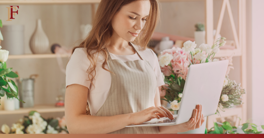 woman doing research on computer