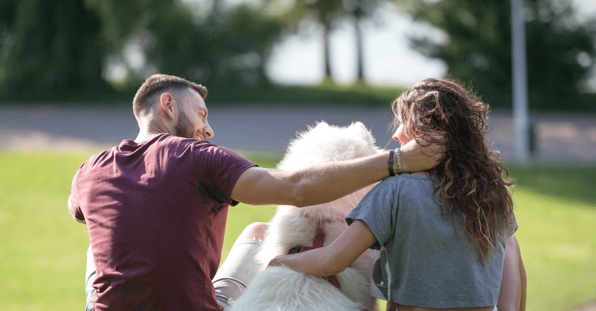 couple with dog