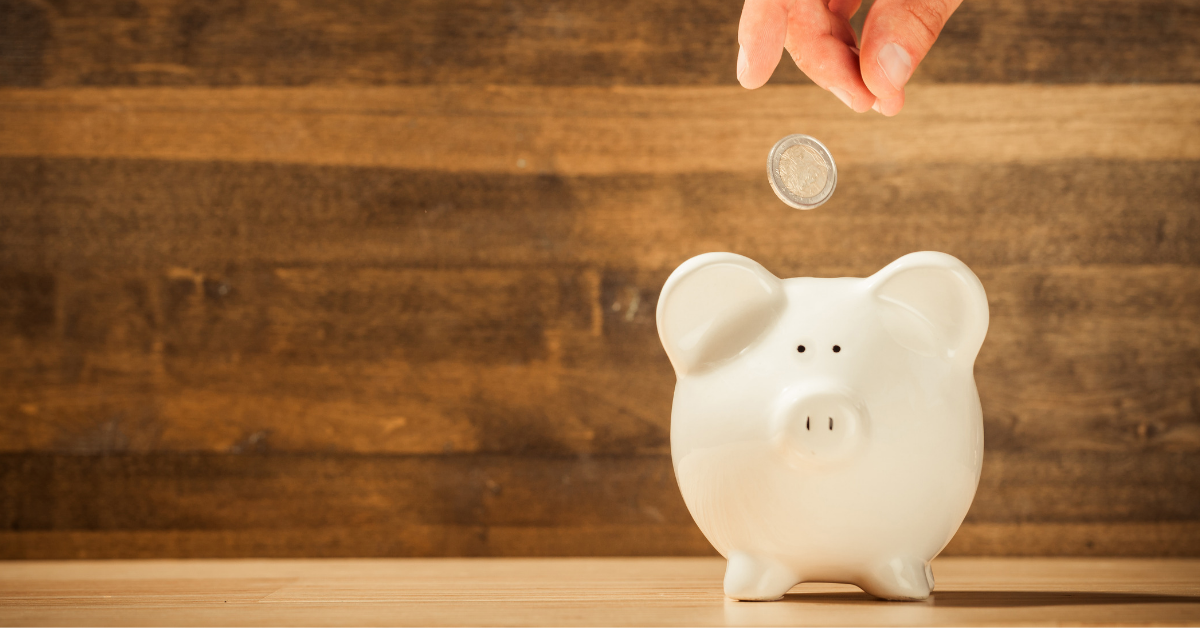 coin into piggy bank