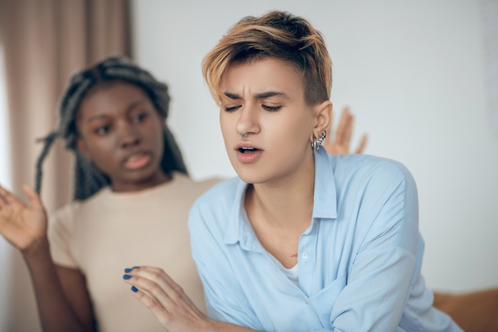 same-sex couple fighting