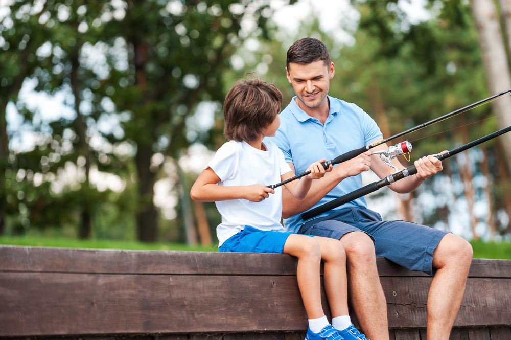 Father and son fishing